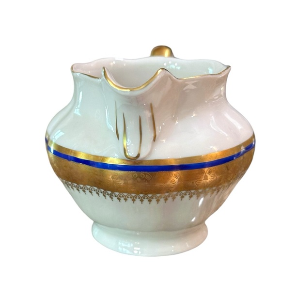 Vintage Van Cortland Favolina-Karolina Gold Filigree Band Scalloped Creamer - Picture 2 of 14